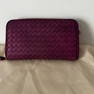 Bottega Veneta Deep Purple Woven Wallet